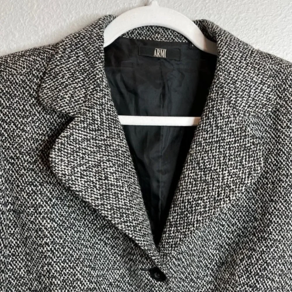 ARMI Size 8 Roxi Blazer Wool Blend Tweed Button Up Coat Jacket - Picture 5 of 13